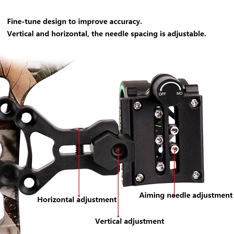 1pc Composite Bow M1 Sight Set 5-Needle Sight Set 0.019 "Micro Adjustable Archery 